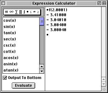 f(2.001) = 3.00040