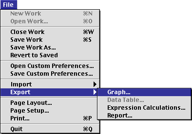 Export - Graph from File menu
