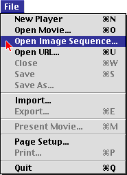 QuickTime Player Open Menu