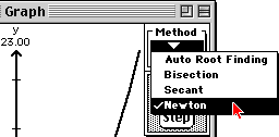 Select Newton's Method from Method pop-up menu