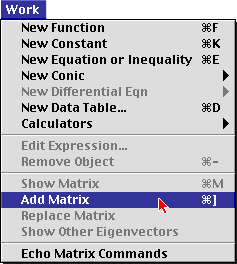 Add matrix Work menu item
