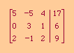 Augmented 3 x 3 matrix