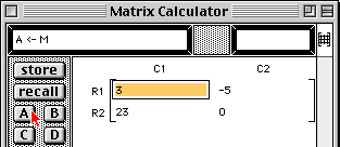 Matrix A stored in A