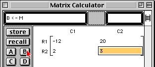 Matrix B stored in B
